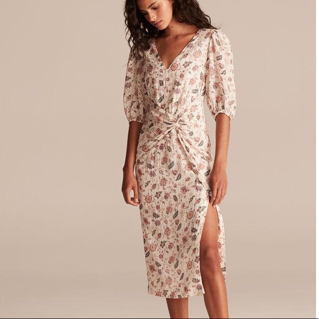 Rebecca Taylor Isabella Puff Sleeve Midi Dress